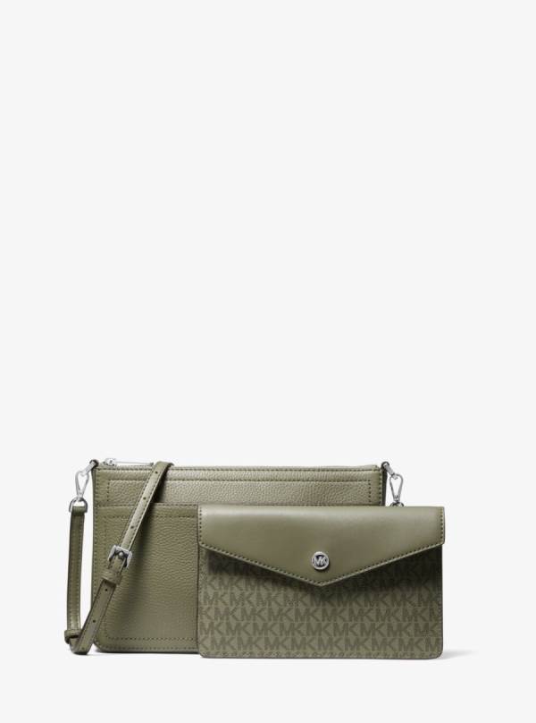 Damske Spojková Taška Michael Kors Maisie Medium Pebbled Leather 3-in-1 Olivovo Zelená - Kabelky Michael Kors Sleva | RYSQD-9506